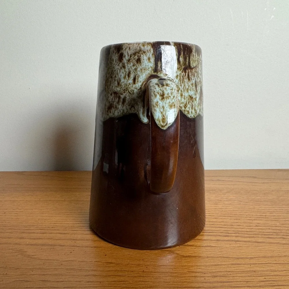 Vintage Ceramic Pitcher Brown Drip Glaze‎ Mid Century Modern Kitchenware